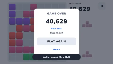 Desktop: the game over score card